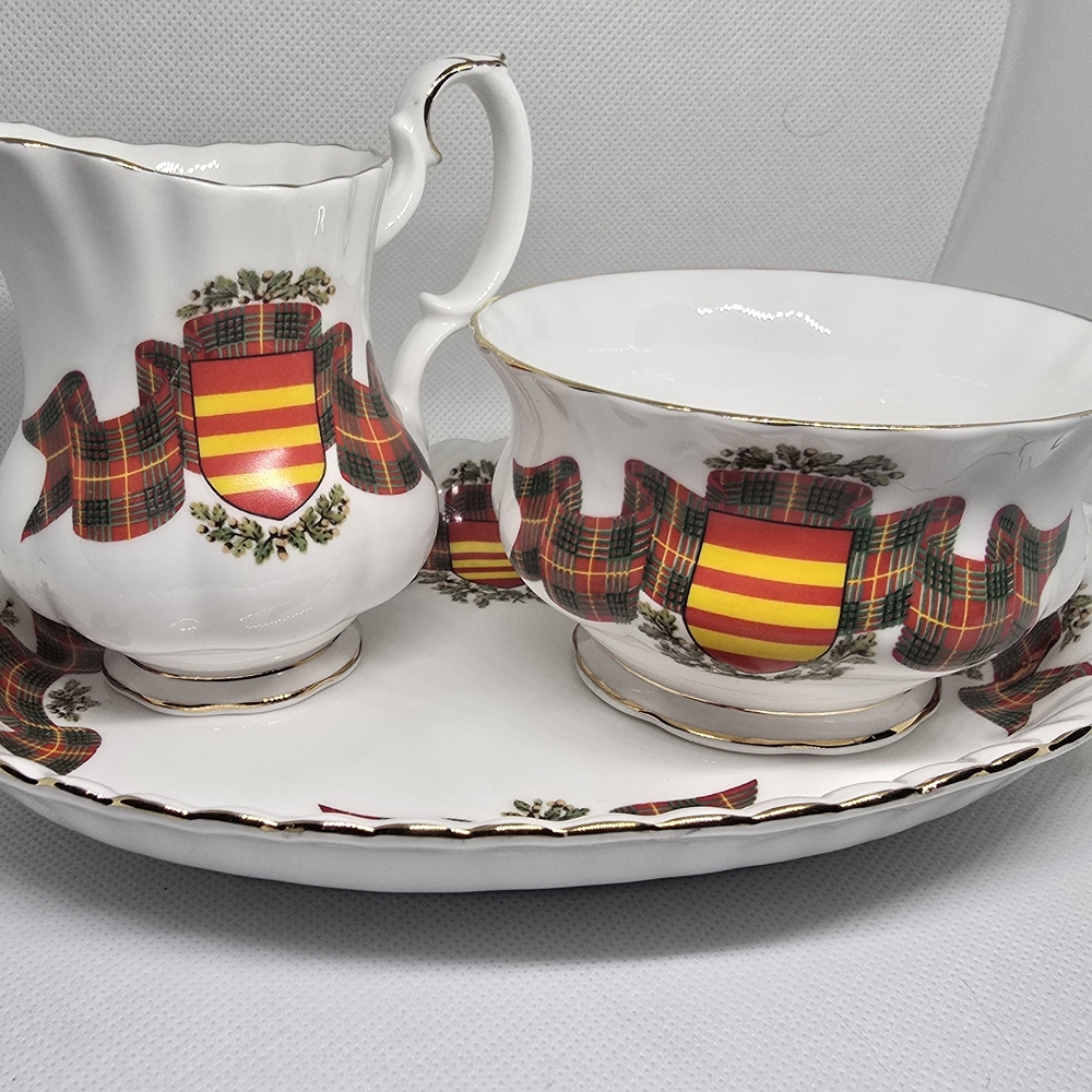 Royal Albert Scottish Tartan Series Cream and Sugar - Cameron